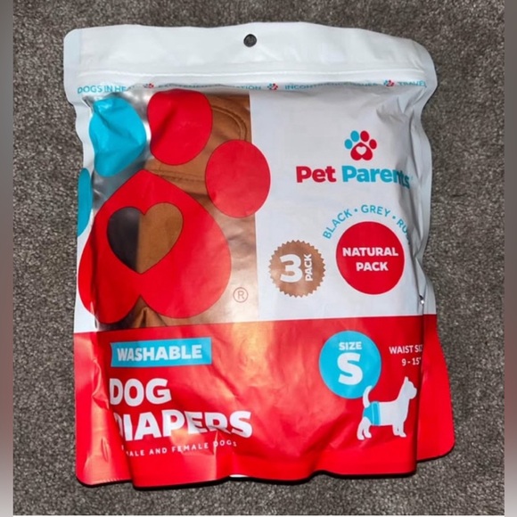 NEW Pet Parents size Small Pack of 3 Reusable Dog Diapers - Picture 1 of 6